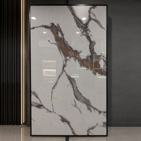 Panneau mural en PVC marbré brillant de 3 mm, panneau UV 1220x2440 mm, imperméable, revêtement décoratif intérieur pour projet de salle de bain