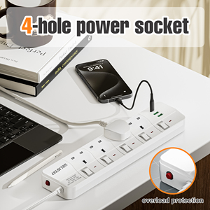 Chất lượng cao UK loại vật liệu ABS ổ cắm bảo vệ an toàn cửa A + C Cổng sạc mở rộng ổ cắm - Product Image 2