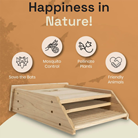 Maison de chauve-souris en bois pour l'extérieur Abri de chauve-souris Nettoyez votre arrière-cour des moustiques Kit de maison de chauve-souris en bois
