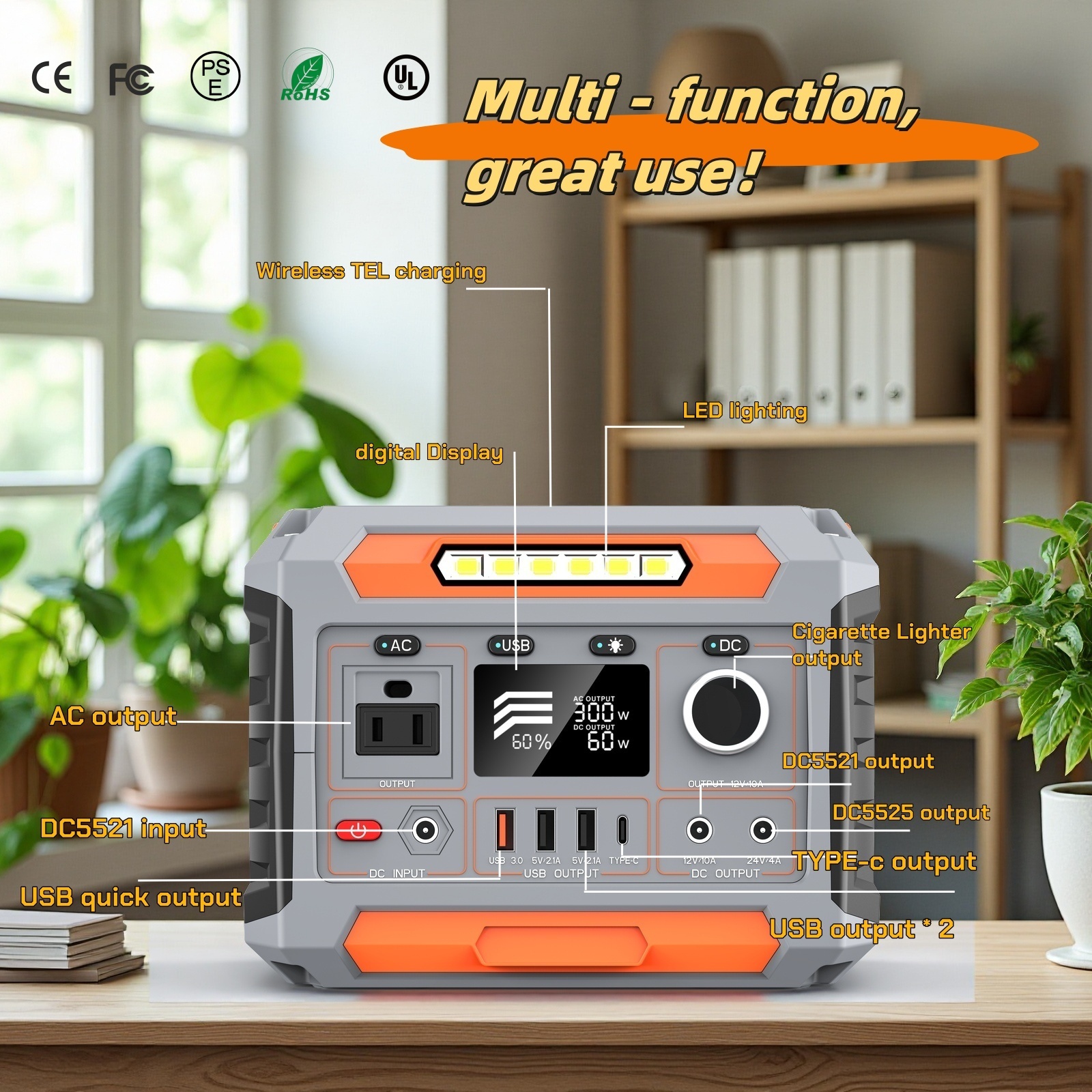 Factory Direct Portable Power Station - Wireless Charging Solar Generator OEM ODM 100W Solar Panel Wireless Charging For Camping · image 4
