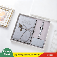 Carnet A5 personnalisé avec logo, stylo, porte-cartes de visite, coffret cadeau créatif pour enseignant, 3 pièces, coffret cadeau culturel