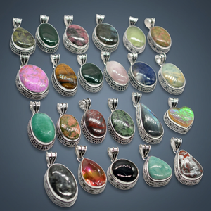 Lot mixte, vente en gros de pendentifs en pierres précieuses naturelles assorties de qualité supérieure, pendentifs en cristaux naturels et pierres précieuses naturelles mélangées. Cadeau - Product Image 2