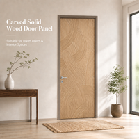 Porte en panneau de bois massif à grain torsadé sculpté, placage texturé 3D pour porte de chambre, panneau mural, sur mesure 1220x2440mm, E0 Eco Bulk