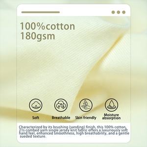 Tissu <span class=keywords><strong>Jersey</strong></span> Tricoté Peigné 100% Coton 21S 180 g/m² Léger et Doux pour T-shirts, Lingerie, Pyjamas, Sous-vêtements et Hauts – Vente en Gros - Product Image 2