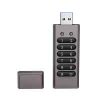 Clé USB avec clavier de cryptage, stockage numérique crypté, alliage de zinc, 8 Go, 16 Go, 32 Go, 64 Go, 128 Go, 256 Go