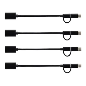 2 1 cable adaptador android Suppliers-Cable Usb 3,1 hembra a tipo C, Micro Usb macho, Otg, adaptador C, 2 en 1