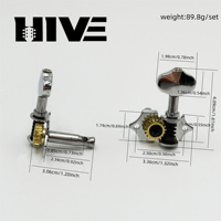 HIVE Plum Blossom Handle Open Type Tail-hole 2R2L 4 String Ukulele Tuning Peg Accessories for 4 String Ukulele with Gasket Screw