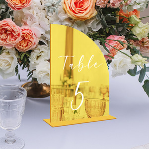 Numéros de table en acrylique élégants, personnalisables, ensemble de table pour mariages, fêtes, cartes de nom de table, décoration de réception - Product Image 1