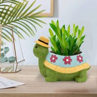 Pot à cactus en céramique créatif en forme de tortue OEM, mini-jardinière durable pour plantes succulentes