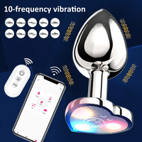 Nouveau masseur de Prostate lumineux coloré vibrant en métal Anal avec APP télécommande Anal godemichet Anal pour hommes femmes débutant