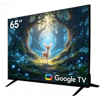 Téléviseur LED intelligent 4K HDR de 65 pouces avec système Google TV, télévision home cinéma, logo et coque personnalisés, utilisation en appartement, usine OEM