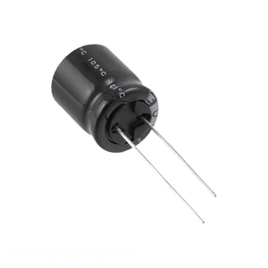 Condensador radial de canal del fabricante UPW1E182MHD6TN 1800 uF CAP ALUM 1800UF 20% 25V - Product Image 1