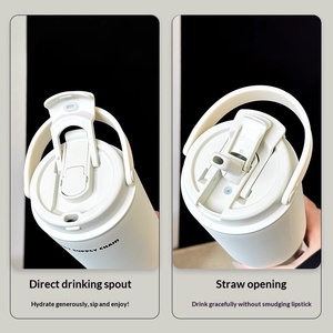 316 Stainless Steel Portable <b>Thermos</b> Coffee <b>Cup</b> 500 ml with Global Major Cities Skylines Pattern with Lid - Product Image 5