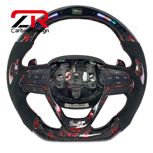 Volant en fibre de carbone forgé avec LED personnalisées pour Jeep Grand Cherokee SRT Wrangler Gladiator, design de style racing - Product Image 1