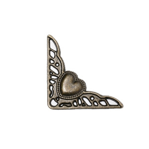 Heart Shaped Metal <b>Corner</b> <b>Protector</b> 35mm X 48mm Bronze European Retro Jewelry Box Decorative Edge Guard - Product Image 4