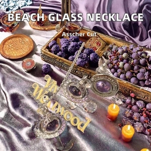 תליון חריץ זכוכית בעבודת יד לנשים חופשת קיץ חוף בסגנון אוקיינוס עם תכשיטי אופנה שרשרת יהלומים חמודים יהלומים - Product Image 6