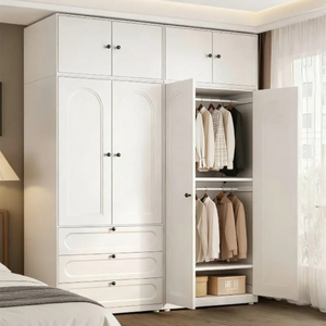 Muebles de Vestidor Directo de Fábrica, Armario Italiano Minimalista Hecho a Medida, Sistema de Almacenamiento Inteligente de Madera Contrachapada - Product Image 5