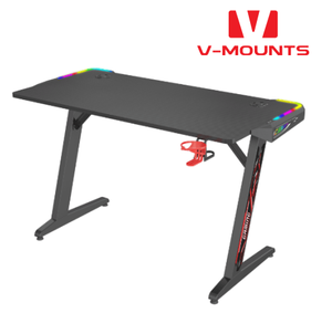 โต๊ะคอมพิวเตอร์สำหรับเล่นเกมส์สีดำแบบ V-mount สำหรับบ้าน/สำนักงาน/ห้องคอมพิวเตอร์ ปรับระดับได้ พร้อมล้อเลื่อน รับน้ำหนักได้ 80 กก. รุ่น VM-GT01-P - Product Image 2