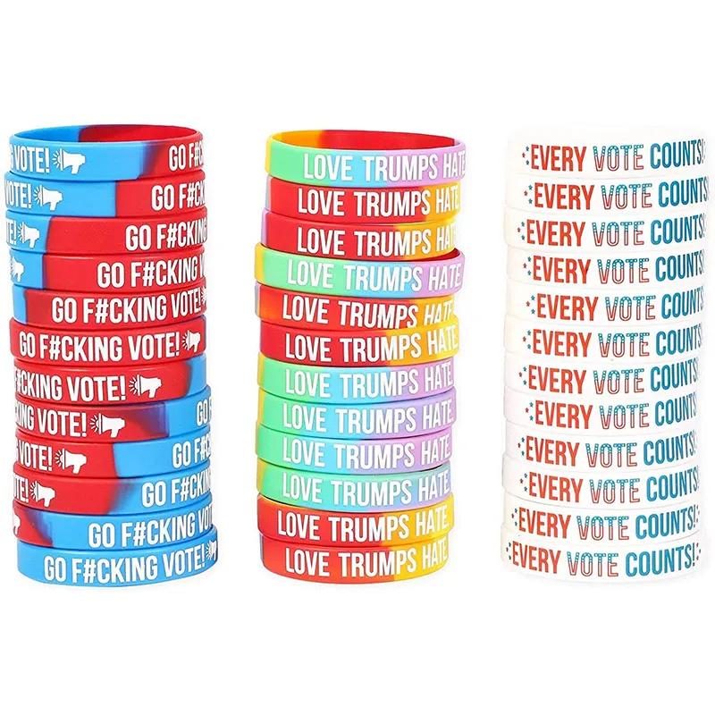 Wholesale Factory custom logo festival fashion election silicone rubber bracelet wristband