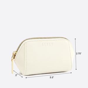 Women's Geometric Durable PU Leather <b>Makeup</b> Bag Elegant Vegan Leather mini bag Fashionable Travel Cosmetic <b>Case</b> - Product Image 1