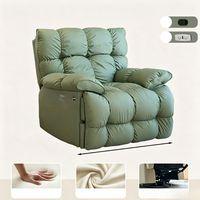 Fauteuil inclinable à bascule moderne surdimensionné avec fonctions réglables et télécommande |   Structure en fer avec revêtement en tissu pour salon |