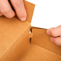Boîte à lunch en papier kraft imperméable de taille personnalisée, emballée à plat, pour café, restaurant, commande en gros
