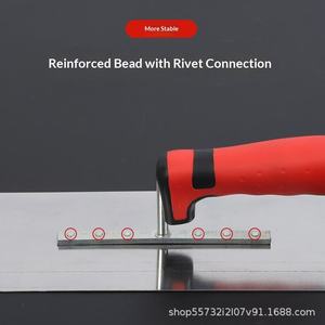 Steel Hand Plaster Scraper 355mm Square End With Red Plastic Handle Industrial Grade DIY Tool - Product Image 3