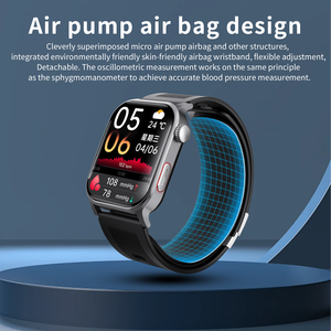 Montre connectée EDA avec pompe à air de 2,10 pouces, puce TI4950, détection de chute, alarme SOS, rapport de santé cardiaque HRV - Product Image 2