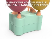 Pompe à ballons électrique et manuelle 220V-240V à double buse pour arche et colonne de ballons de fête