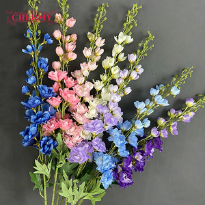 TH1545 Fiori di Delphinium a Stelo <span class=keywords><strong>Lungo</strong></span> in Seta all'Ingrosso, <span class=keywords><strong>Viola</strong></span> e Blu, per Composizioni Floreali Matrimoniali - Product Image 1