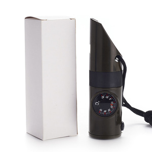 Sifflet de survie multifonction 3 en 1 98 mm avec thermomètre, boussole et lumière LED, équipement d'urgence pour l'extérieur - Product Image 2