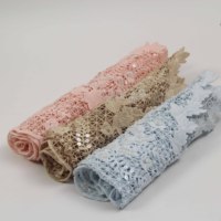 Vente en gros de dentelle à sequins en polyester YUGU YG-4456, nouveau style, bordure personnalisable, couleurs variées, largeur de 25 cm