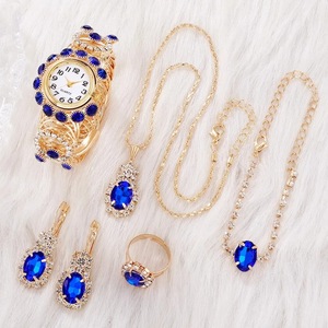 Fashion <strong>Women's</strong> <strong>Watch</strong> Jewelry Gift <strong>Set</strong> Casual Rhinestone Diamond Ring Necklace Earrings Bracelet Quartz <strong>Watch</strong> <strong>Set</strong> for <strong>Women</strong> - Product Image 4