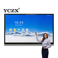 Panneau de visioconférence 65 pouces, écran tactile multipoint 20 points, affichage 4K, système d'exploitation Android, tableau interactif intelligent pour l'enseignement, électronique