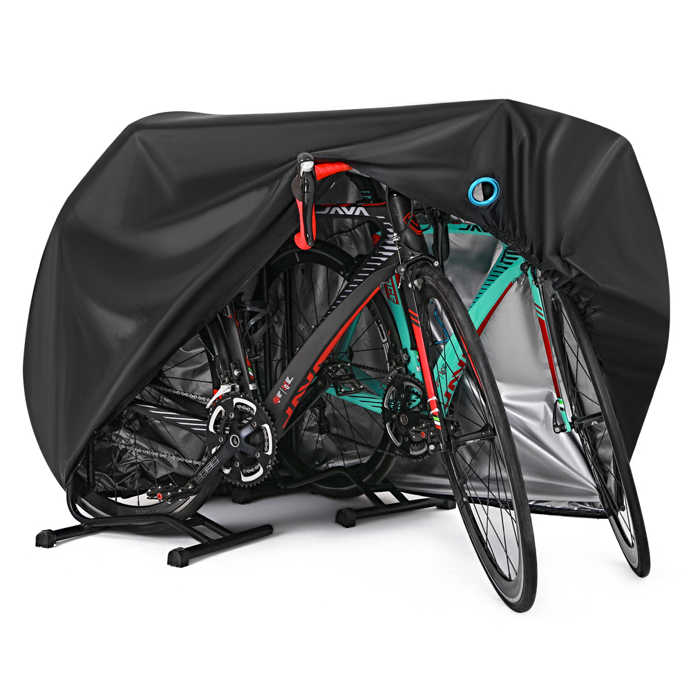 Bike Cover for 2 or 3 Bikes Outdoor Waterproof Bicycle Cover with UV Dust Wind Proof with Lock Hole for Electric Bike