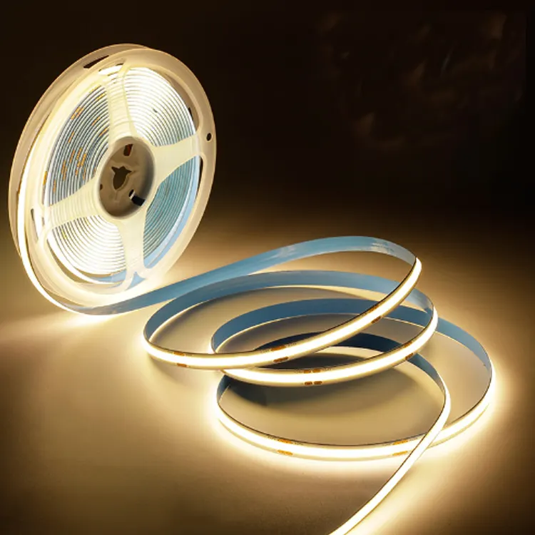 12V/24V tira de LED 320 led 480 COB IP20 IP65 IP68 cob led de luz de tira 24V 5MM 8MM 2700 ~ 7200K CCT COB LED de tira Flexible