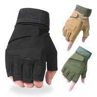 Gants tactiques noirs en microfibre, résistants aux coupures, anti-couteau, demi-doigts, antidérapants, durables, pour le combat