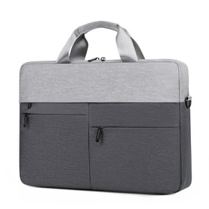 Sac pour ordinateur portable Oxford imperméable, sacoche d'affaires, sac à bandoulière grande capacité 15,6 pouces, sacoche de voyage pour homme, sacoche de travail fine en cuir - Product Image 1