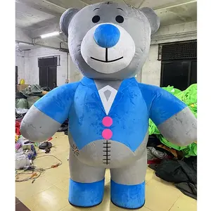 Funtoys 2m 2,6 m Aufblasbarer blauer Teddybär Maskottchen Kostüm Tier für Werbe veranstaltung Smoking Teddybär Maskottchen