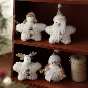 ตุ๊กตาสีขาวน่ารักสำหรับประดับต้นคริสต์มาสไม้แขวนตกแต่งคริสต์มาส - Product Image 1