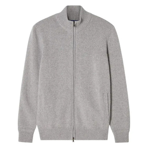 Fabricante de Prendas de Punto Personalizadas OEM ODM, Suéter de Cachemira y Lana Merino con Cierre para Hombre, Suéter de Cachemira para Hombre - Product Image 1