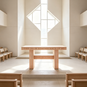 Mesa de Altar Católica de Madera Clara para Iglesia, Proyecto de Interior Sagrado, Seminarios y Escuelas Teológicas - Product Image 3