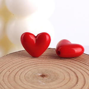 Venta al por mayor a granel DIY corazón Color sólido acrílico joyería cuentas 17x14,8mm agujero: aproximadamente 2,2mm aproximadamente 430 unids/bolsa 1892190 - Product Image 5