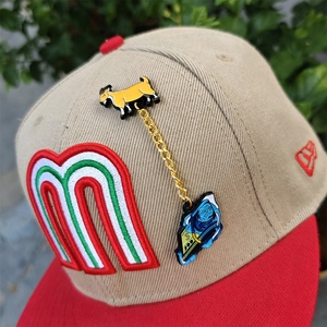 Hot Selling Factory Spot Paint Metal New Age Mexican <b>Hat</b> <b>Pin</b> Rhinestone Anime Baseball <b>Pin</b> Lapel Hard Enamel Badge - Product Image 6