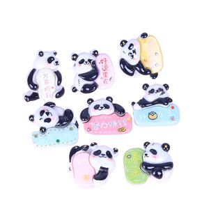 Lindo Llavero con Diseño de Panda con <span class=keywords><strong>la</strong></span> Frase 'Buena <span class=keywords><strong>Suerte</strong></span>, Trabaja Duro para Ganar Dinero', Materiales para Joyería de Resina y Manualidades - Product Image 2