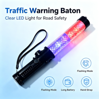 Bâton de signalisation LED multifonction rechargeable avec alarme sonore et lumière de sécurité d'urgence pour le contrôle du trafic