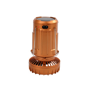 LED Solar Multifunction Lamp Camping Lights Portable with Fan Solar Charge <b>Rechargeable</b> Night Light Hanging Tent Fish <b>Flashlight</b> - Product Image 3