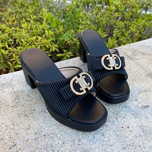 Nuevas Sandalias de Tacón Alto para Mujer, Diseño Artesanal con Punta Cuadrada y Tacón Grueso, Tallas Grandes, Calzado para Exteriores, Venta al Por Mayor para Comercio Exterior - Product Image 3