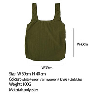 Sac fourre-tout pliable personnalisé avec logo imprimé, en nylon recyclé léger, polyester 210D Oxford, grand format, réutilisable, pliable, pour les courses
