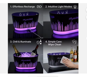 Cubo <span class=keywords><strong>de</strong></span> Hielo Luminoso LED <span class=keywords><strong>de</strong></span> Lujo Reutilizable <span class=keywords><strong>de</strong></span> Gran Capacidad (16L) con Logotipo Personalizado, Impermeable, para Vino, <span class=keywords><strong>Cerveza</strong></span>, Discotecas, Fiestas y Bares, 2026 - Product Image 2